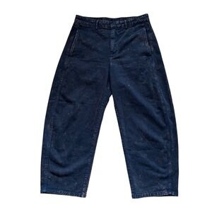 Gap Barrel Khaki Acid Wash Black Denim jeans Pants Size 4 Petite boho